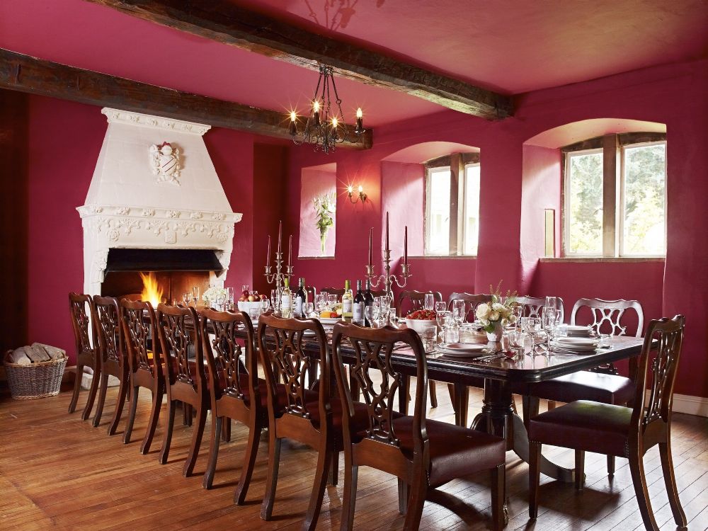 Melmerby Hall formal dining room self catering holiday property near the Lake District large group holidays family holidays wedding venue dog friendly holidays at The Rowley Estates