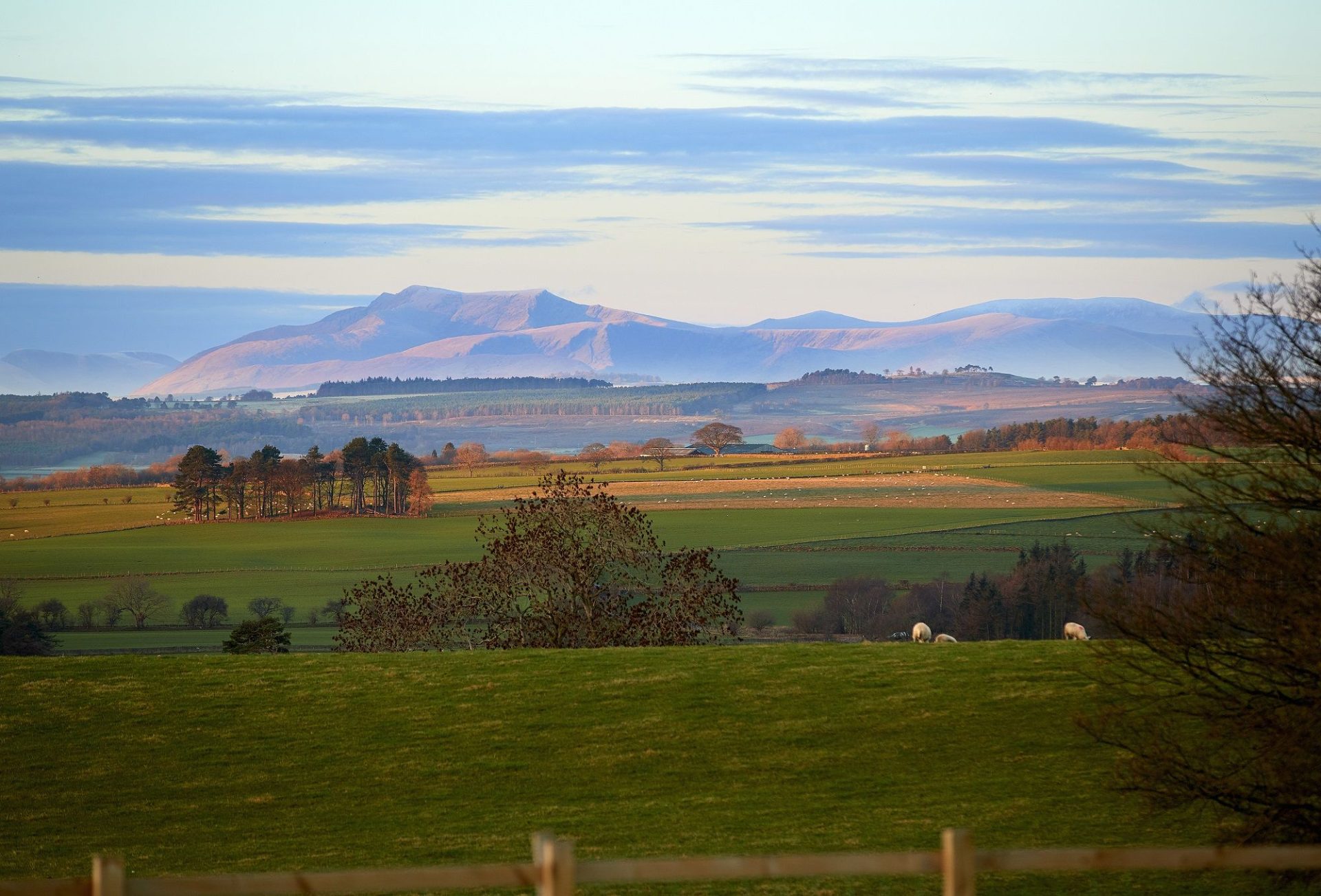 Eden valley view over to the Lake District Todd Hills Hall Farm