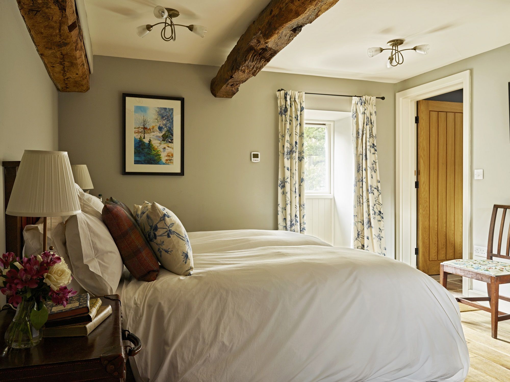 Hause Hall Farm Rampsgill ensuite bedroom on ground floor with zip link beds may be arranged as a double or two single beds depending preference accessible accommodation