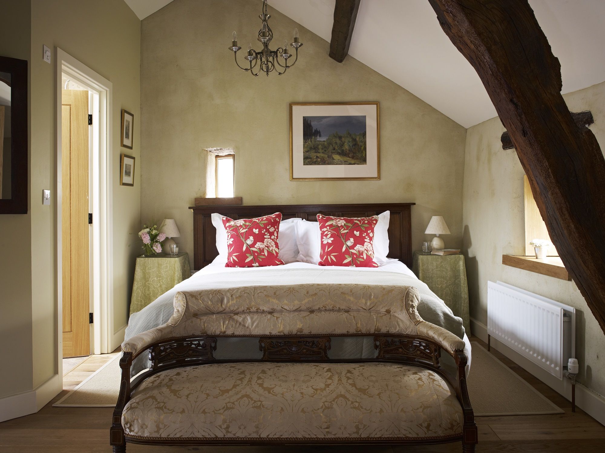 Hause Hall Cruik Barn Beda room may be arranged as a king size bed or two zip and link single beds ensuite bedroom at The Rowley Estates in Lake District National Park