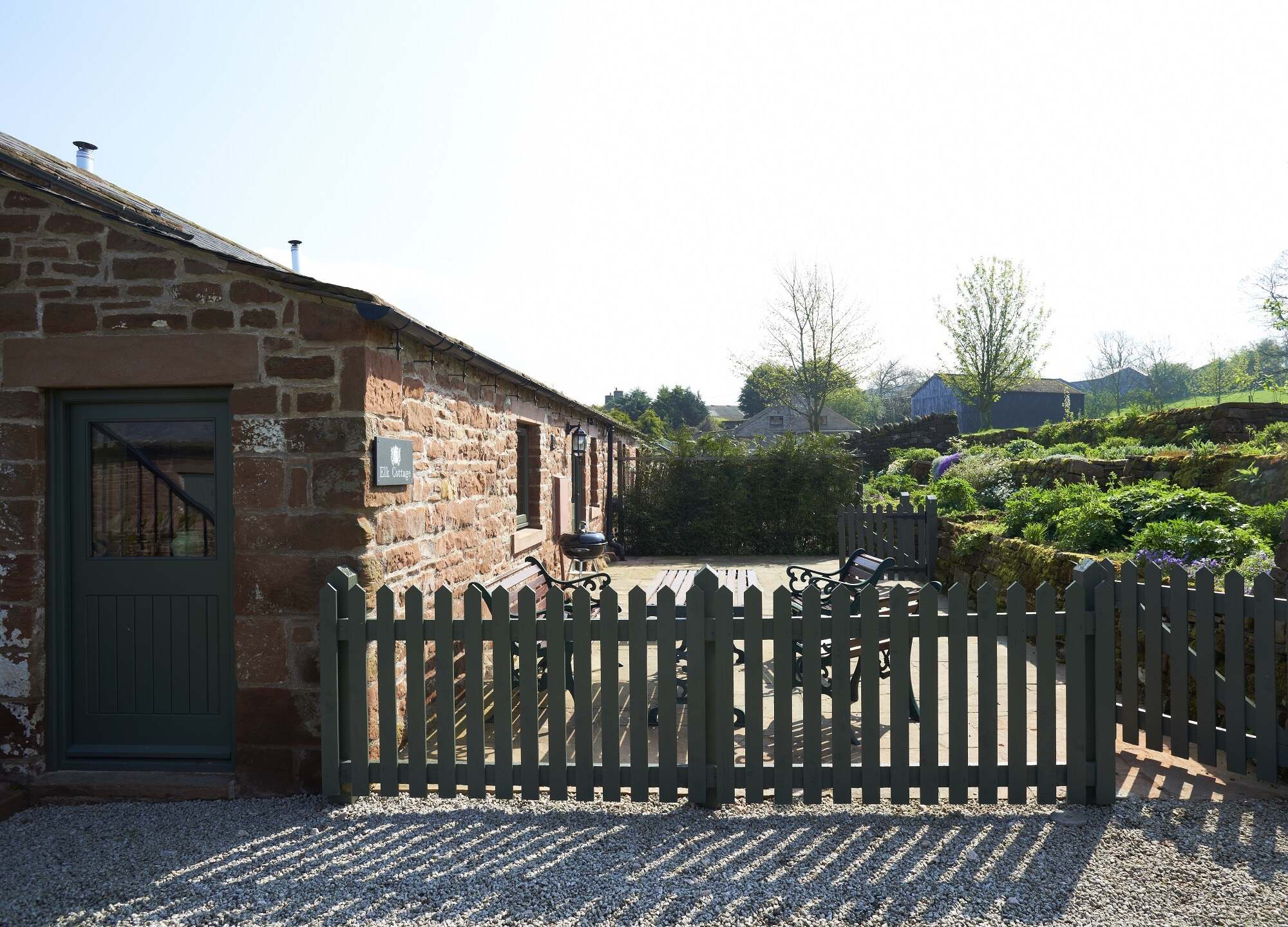 Elk-cottage-gated-garden-and-terrace-for-dogs-holiday-in-cumbria