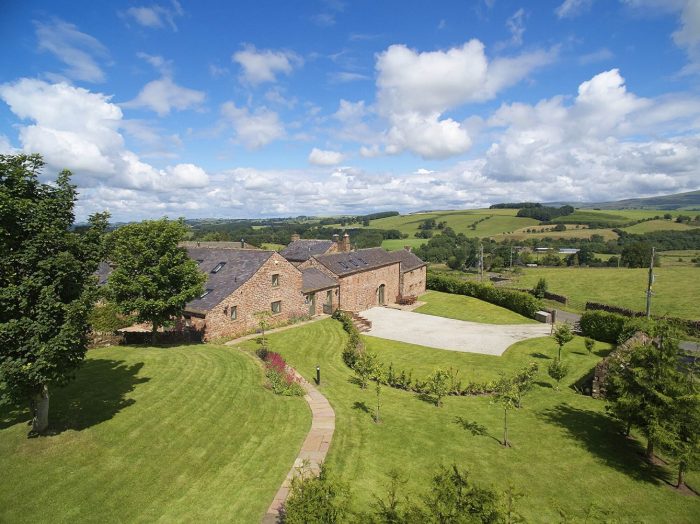 jennys-croft-aerial-view-and-the-eden-valley-luxury-holiday-cottage-available-to-rent-lake-district