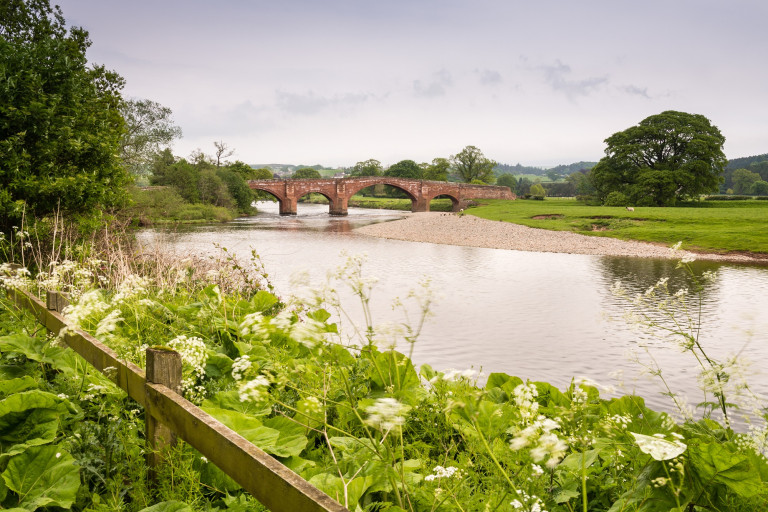 The Eden road bridge near Lazenby is 18th century built from local red sandstone