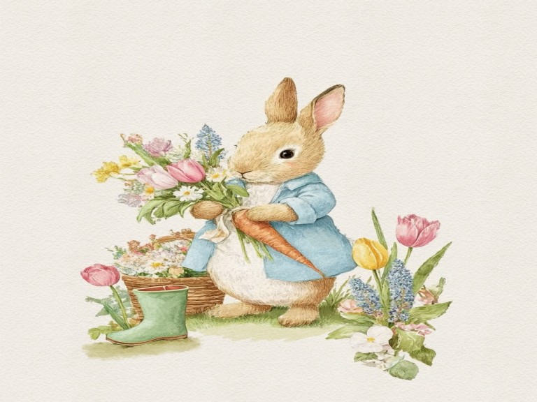 beatrix potter rabbits family cute portrait