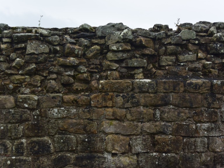 hadrians wall old ruins bricks
