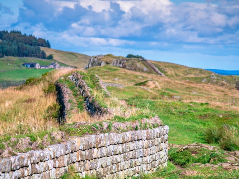 hadrians wall sky horizon old ruins rome roman