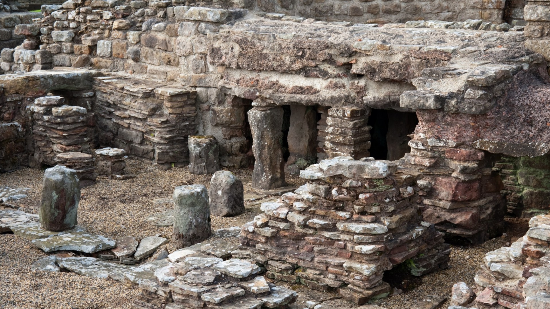 hadrians wall tower castle ruins old rome roman