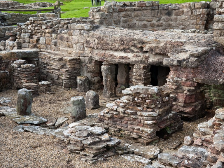 hadrians wall tower castle ruins old rome roman