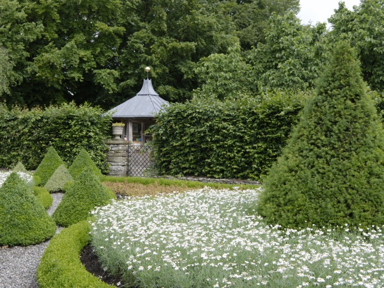 levens hall garden bush flowers pavillion