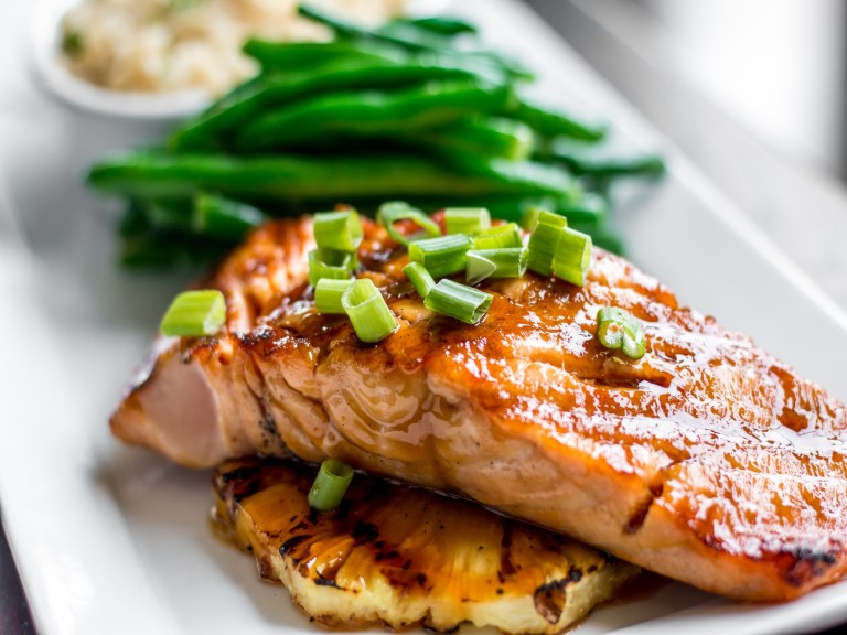salmon dinner green beans