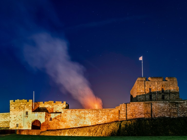 carlisle castle wall history night scene