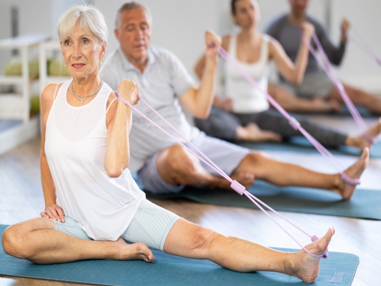 old family pilates yoga strength strain band