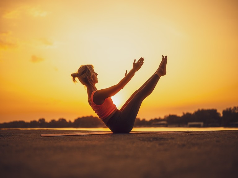 yoga stretch pilates scene core power