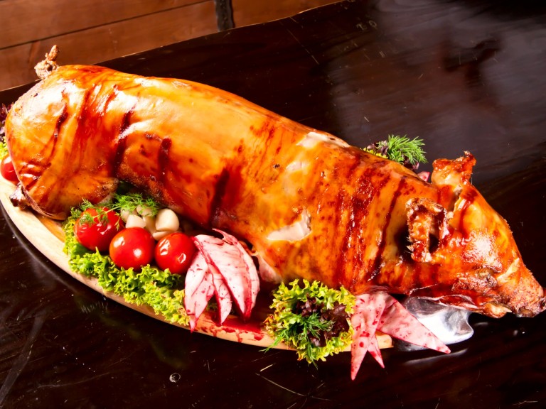 hog roast picture shutterstock yummy food crispy pork