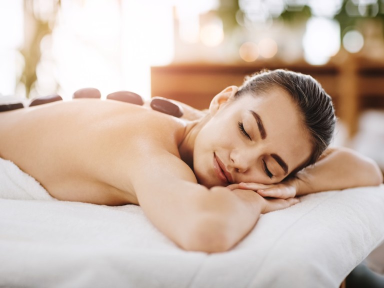 hot stone massage icon beauty