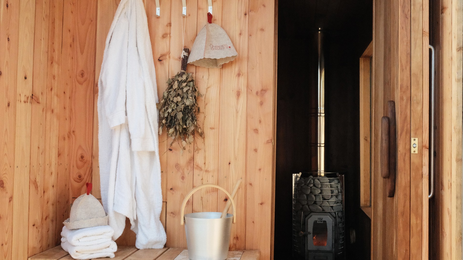 Tarn Sauna hire wellness at The Rowley Estates