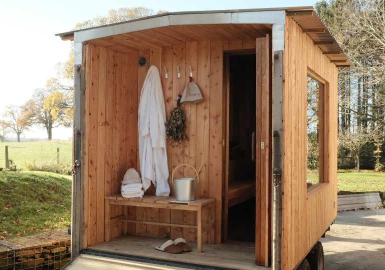 Tarn sauna hire for exclusive use at The Rowley Estates